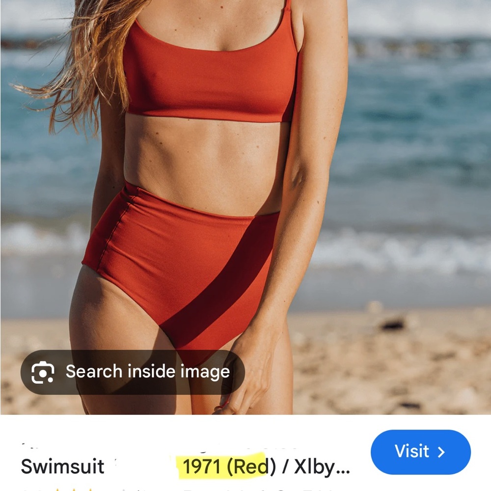 Left on Friday Pool Days bikini TOP. Size Medium, color 1971 red. NWT